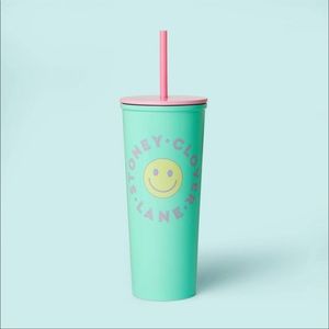 NWT! Stoney Clover Lane x Target Stainless Steel Tumbler Cup Green Smiley